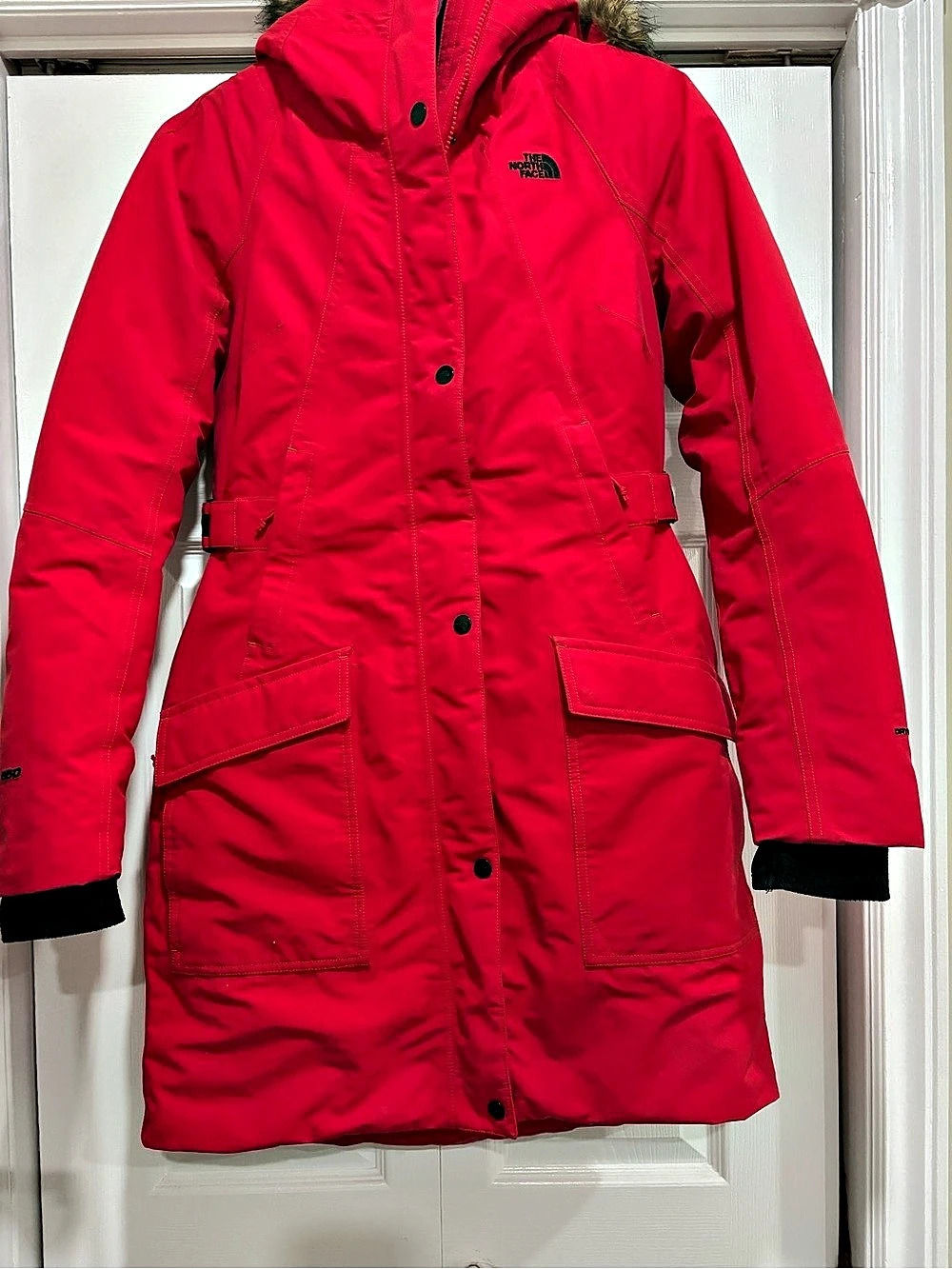 The North Face Women's Arctic Parka Red Hooded Puffer Coat
